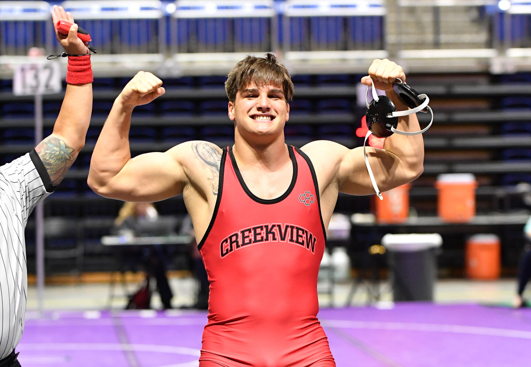 220-5A Texas State Championship Final. #1 Mason Ding (Carrollton Creekview) 26-0, Sr. over #10 Kelby Hickerson (Austin Anderson) 22-1, Sr. (Fall 0:45)